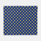 Couverture Polaire Design Pois bleu jaune (Devant (Horizontal))