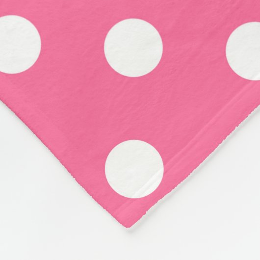 Couverture Polaire Design Pois rose blanc (Coin)