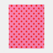 Couverture Polaire Design Pois rouge sur rose (Devant)