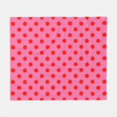 Couverture Polaire Design Pois rouge sur rose (Devant (Horizontal))