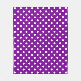 Couverture Polaire Design Pois violet blanc