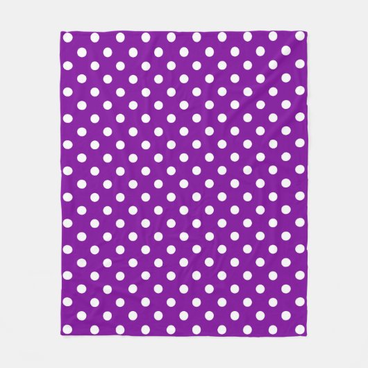 Couverture Polaire Design Pois violet blanc (Devant)