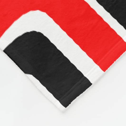 Couverture Polaire Design psychédélique rouge blanc et noir (Coin)