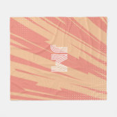 Couverture Polaire Design rétro abstrait rose et orange (Devant (Horizontal))