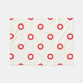 Couverture Polaire Design rétro point cercle rouge (Devant (Horizontal))