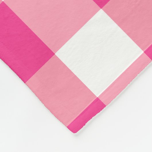 Couverture Polaire Design rose En vichy (Coin)