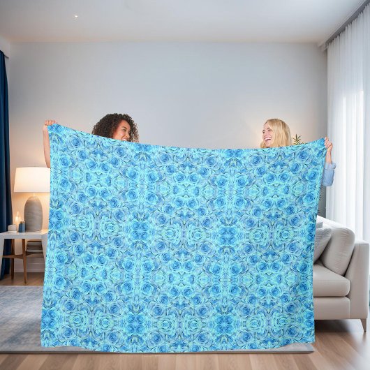 Couverture Polaire Design rose opulent dans le turquoise
