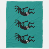 Couverture Polaire Design Sud-Ouest turquoise Et Noir Kokopelli (Devant)