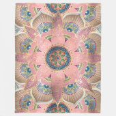 Couverture Polaire Design tendance métal or et rose Mandala (Devant)