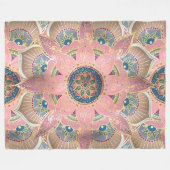 Couverture Polaire Design tendance métal or et rose Mandala (Devant (Horizontal))