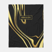 Couverture Polaire Design tourbillonnant en or noir et abstrait (Devant)