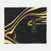 Couverture Polaire Design tourbillonnant en or noir et abstrait (Devant (Horizontal))