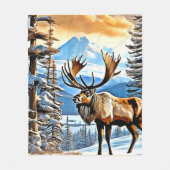Couverture Polaire Design Winter Elk Majesty (Devant)