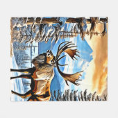 Couverture Polaire Design Winter Elk Majesty (Devant (Horizontal))