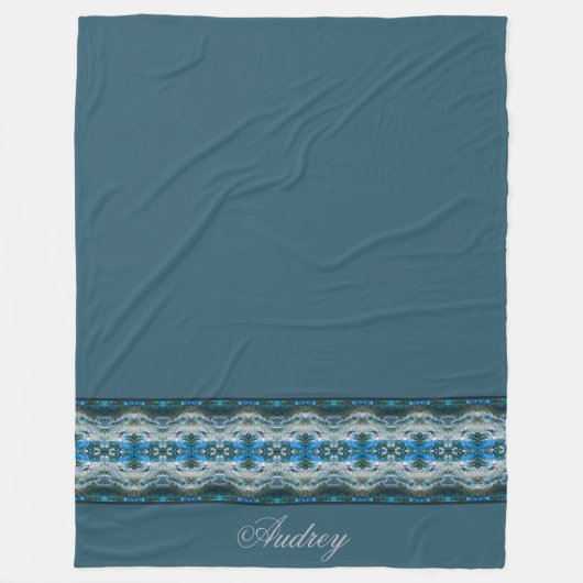 Couverture Polaire Designer à motifs bleu moderne (Devant)