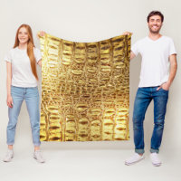Designer Alligator Crocodile Skin brillant Or
