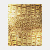 Couverture Polaire Designer Alligator Crocodile Skin brillant Or (Devant)