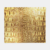 Couverture Polaire Designer Alligator Crocodile Skin brillant Or (Devant (Horizontal))