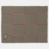 Couverture Polaire Designer Houndstooth Black Taupe Hot Pink Check (Devant (Horizontal))