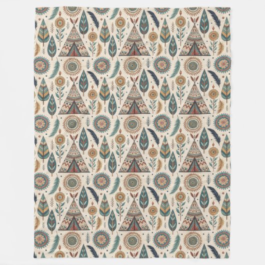 Couverture Polaire Designs géométriques traditionnels dynamiques ethn (Devant)