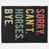 Couverture Polaire Désolé ne peut pas Chevaux au-dessus de II (Devant (Horizontal))