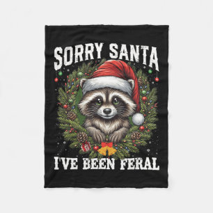 Couverture Polaire Désolé Père Noël J'ai été Feral Christmas Raccoon