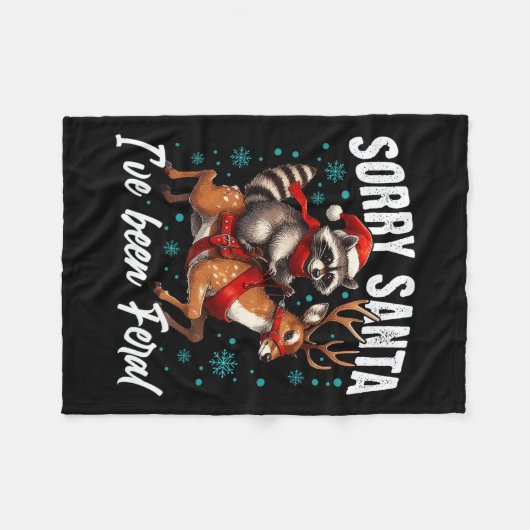 Couverture Polaire Désolé Père Noël J'ai été Feral Cute Raccoon Noël (Devant (Horizontal))