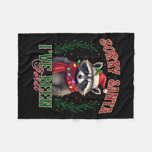 Couverture Polaire Désolé Père Noël J'ai été Feral Cute Raccoon Noël (Devant (Horizontal))