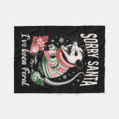 Couverture Polaire Désolé Père Noël J'Ai Été Feral Funny Feral Opossu (Devant (Horizontal))