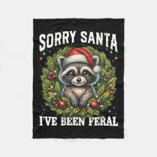 Couverture Polaire Désolé Père Noël J'Ai Été Feral Funny Raccoon Xmas