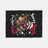 Couverture Polaire Désolé Père Noël J'ai été Feral Raccoon Funny Chri (Devant (Horizontal))