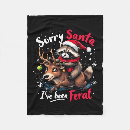 Couverture Polaire Désolé Père Noël J'ai été Feral Raccoon Funny Chri (Devant)