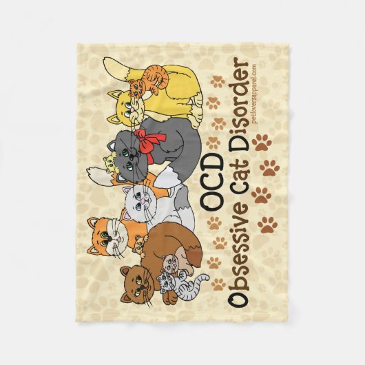 Couverture Polaire Désordre obsédant de chat d'OCD (Devant)