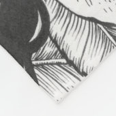 Couverture Polaire Dessin à encre de buisson Zebra et rose (Coin)