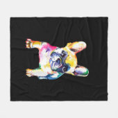 Couverture Polaire Dessin à la main de Bulldog Français (Devant (Horizontal))