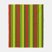 Couverture Polaire Dessin à rayures verticales vert jaune rouge (Devant)