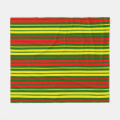 Couverture Polaire Dessin à rayures verticales vert jaune rouge (Devant (Horizontal))