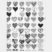 Couverture Polaire Dessin adorable de Black Heart Scribble (Devant)