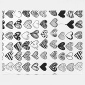 Couverture Polaire Dessin adorable de Black Heart Scribble (Devant (Horizontal))