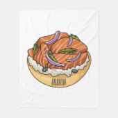 Couverture Polaire dessin animé de bagel saumon (Devant)