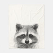 Couverture Polaire Dessin au crayon de Raccoon (Devant)