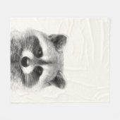 Couverture Polaire Dessin au crayon de Raccoon (Devant (Horizontal))