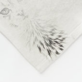 Couverture Polaire Dessin blanc de chat d'art chic de chat de (Coin)
