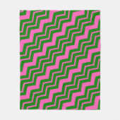 Couverture Polaire Dessin chevron zigzag vert rose (Devant)