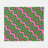 Couverture Polaire Dessin chevron zigzag vert rose (Devant (Horizontal))