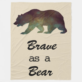 Couverture Polaire Dessin d'art aquarelle Ours Brave