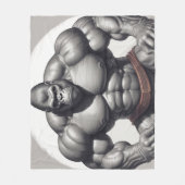 Couverture Polaire Dessin d'art pop de Gorilla Bodybuilder (Devant)