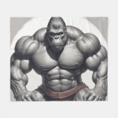 Couverture Polaire Dessin d'art pop de Gorilla Bodybuilder (Devant (Horizontal))