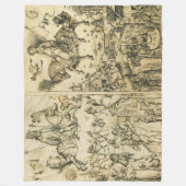 Couverture Polaire Dessin d'Astronomie noir blanc SUN & MOON (Devant)