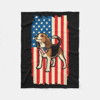 Couverture Polaire Dessin de Beagle Drapeau Américain Patriotique 4 J